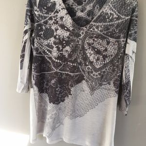 gray knit tunic top